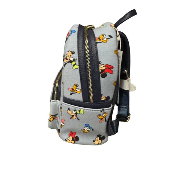 Disney Parks Loungefly Mickey Mouse Fabulous 5 Faces Denim Mini Backpack - NWT main image 4
